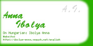 anna ibolya business card